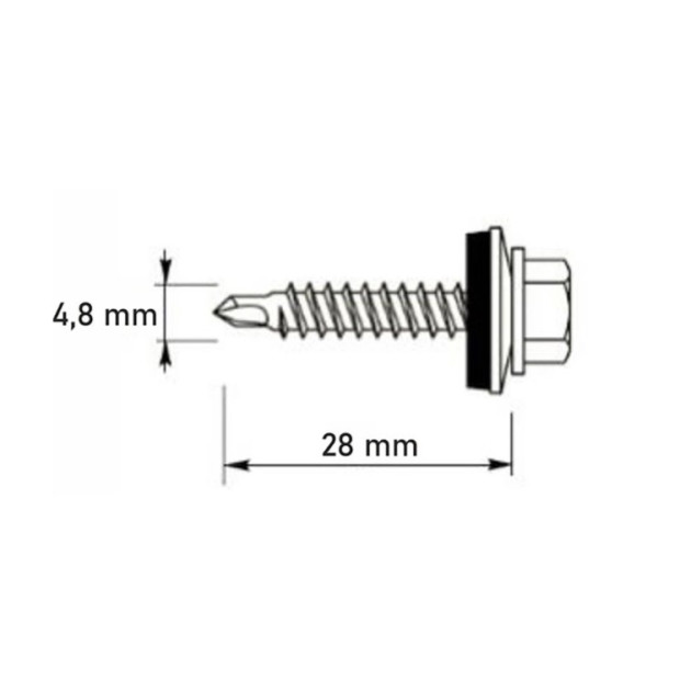 Etanco Stoginiai savisriegiai 4,8×28mm skarda/medis