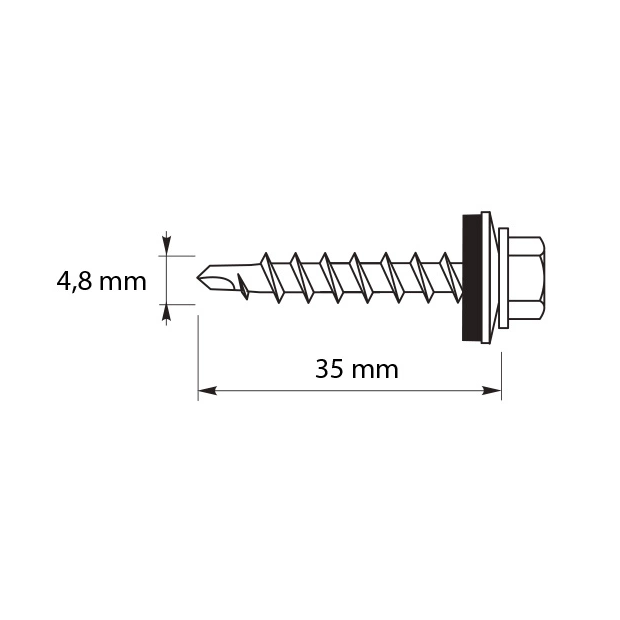 Etanco Stoginiai savisriegiai 4,8×35mm skarda/medis