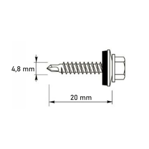 Etanco Stoginiai savisriegiai 4,8×20mm skarda/skarda