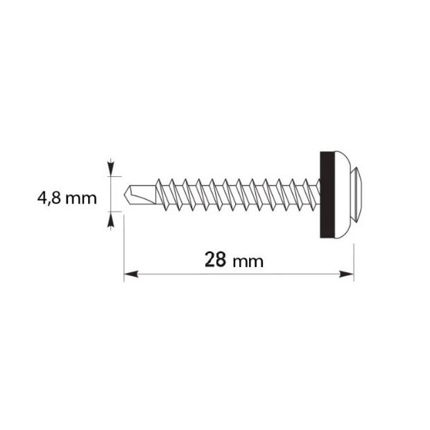Etanco Stoginiai savisriegiai 4,8×28mm TORX skarda/medis