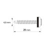 Etanco Stoginiai savisriegiai 4,8×28mm TORX skarda/medis