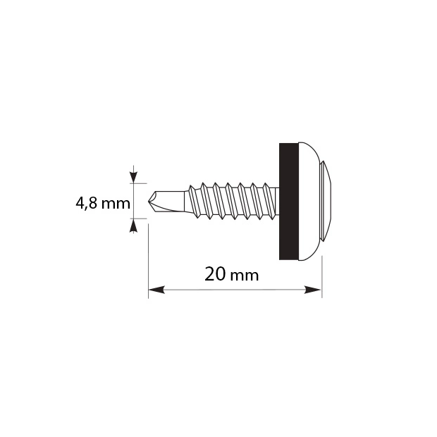 Etanco Stoginiai savisriegiai 4,8×20mm TORX skarda/skarda