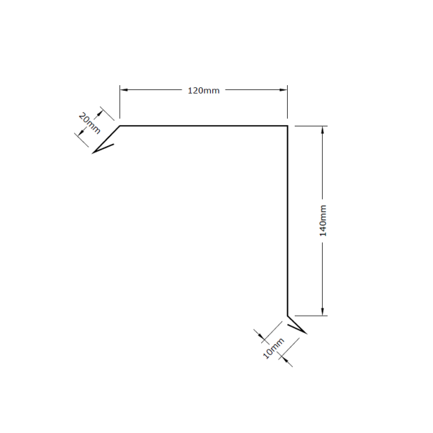Vėjalentė tiesi 120x140x2500mm