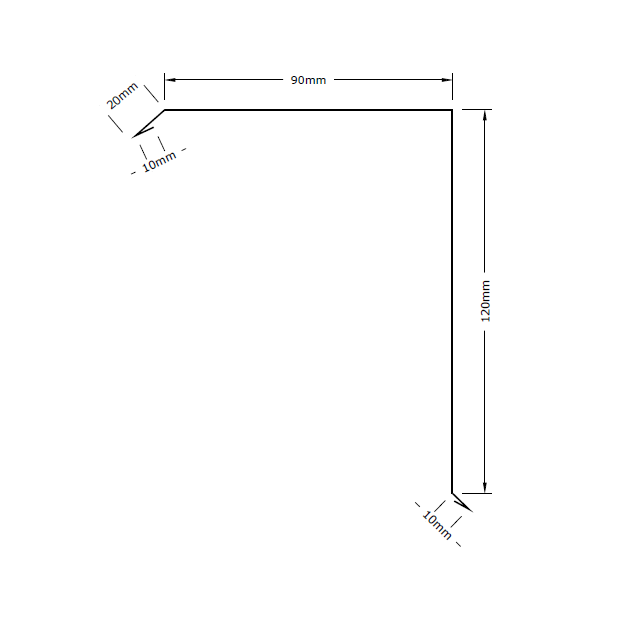 Vėjalentė tiesi 90x120x2500mm