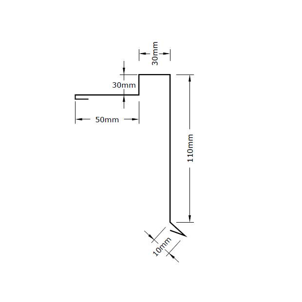 Vėjalentė "Classic" dangai 50x30x30x110x2500mm