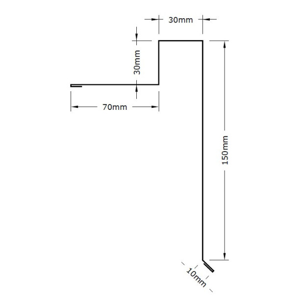 Vėjalentė "Classic" dangai 70x30x30x150x2500mm